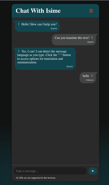 Chat With Isime (Text Processing UI)
